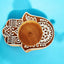 Wooden Small Block hand Shape Diya pair