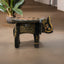 Wooden Hand Painted Elephant Stool with stone