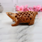 Wooden Frog Jali Antique Showpiece Set Of 5 Pcs