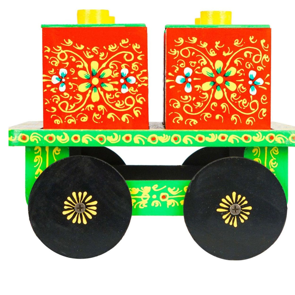 Dry Fruit Box Set of 4 With Trolley Cart - Green