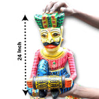 Wooden Hand-Painted Sitting Musician Figurine set of 5, 24 Inches