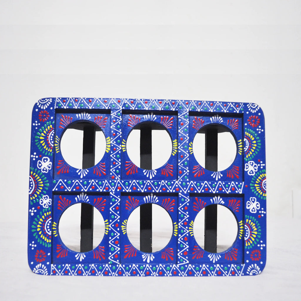 Wooden Kettle Tea Cart With 6 Glasses Set