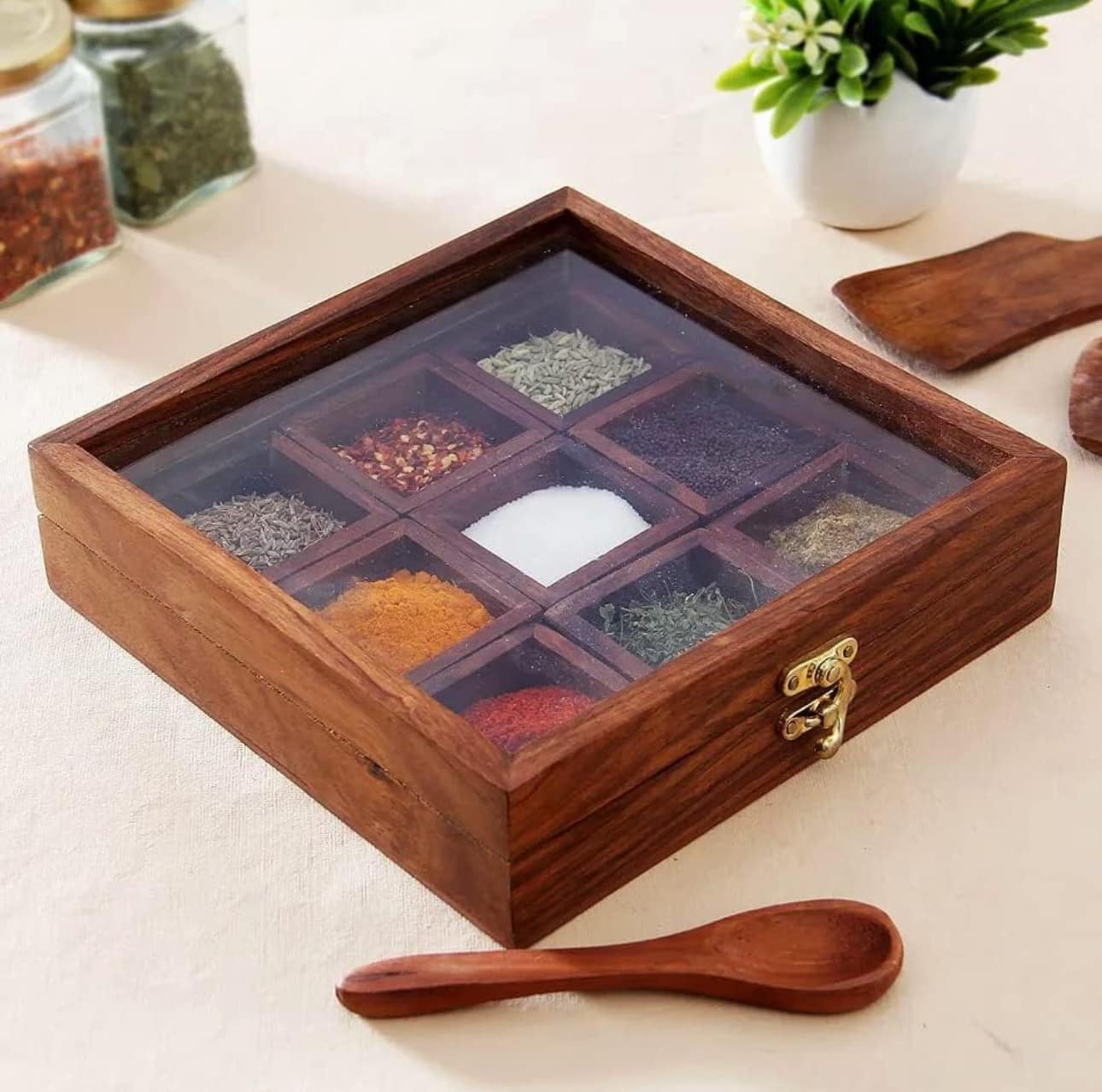 Wooden Table Top Spice Box Main image