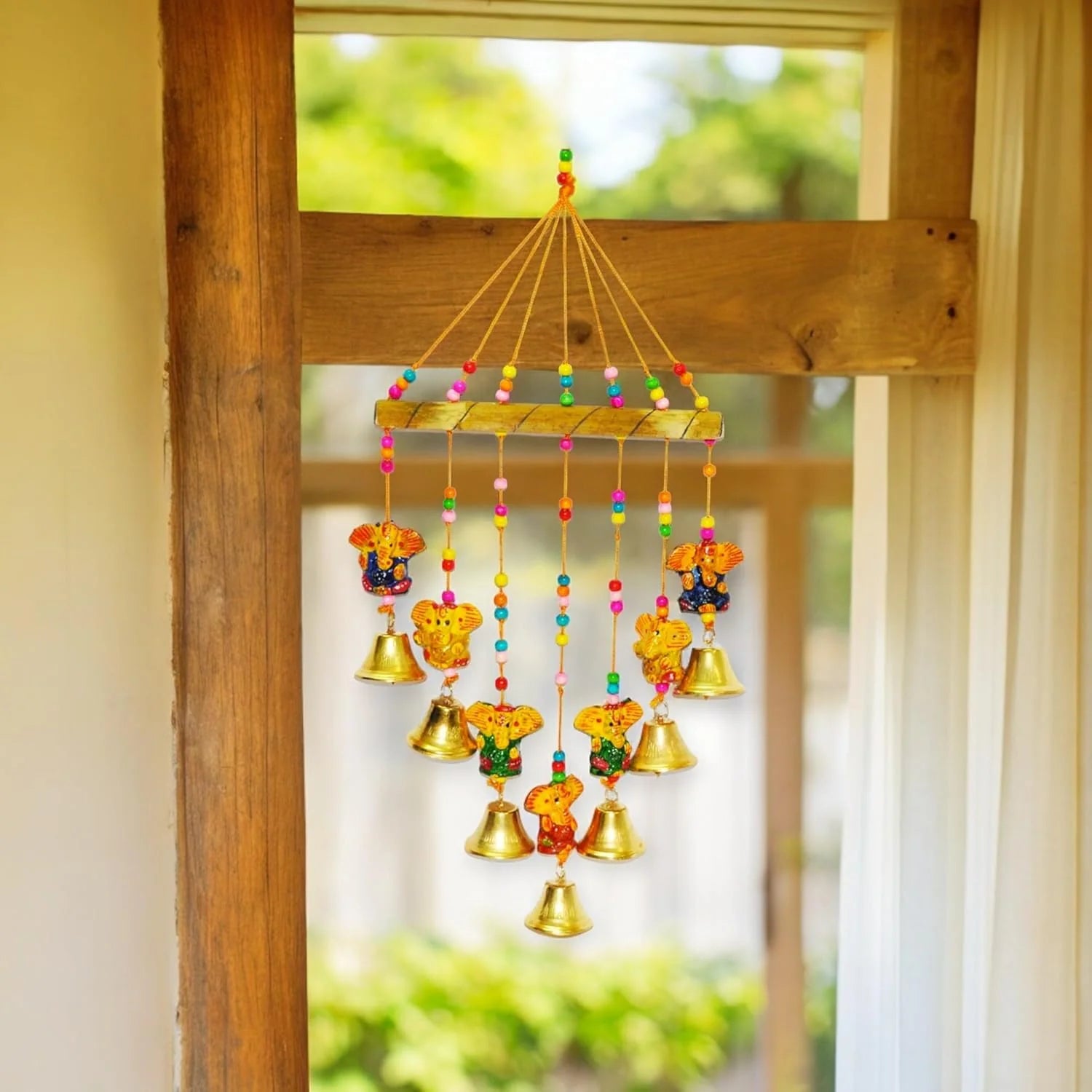 Wooden Ganesha Bells Wall Hangings Door Decorative set of two pc Main image