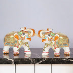 White Marble Elephant Statue Home Decor pair