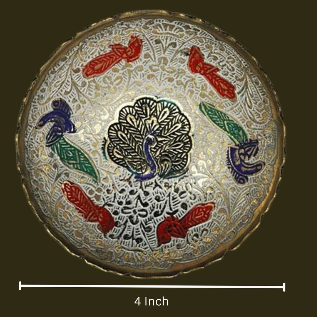 Beautiful Brass Dry Fruit Bowl Bidri Work Decorative set of 2 pc
