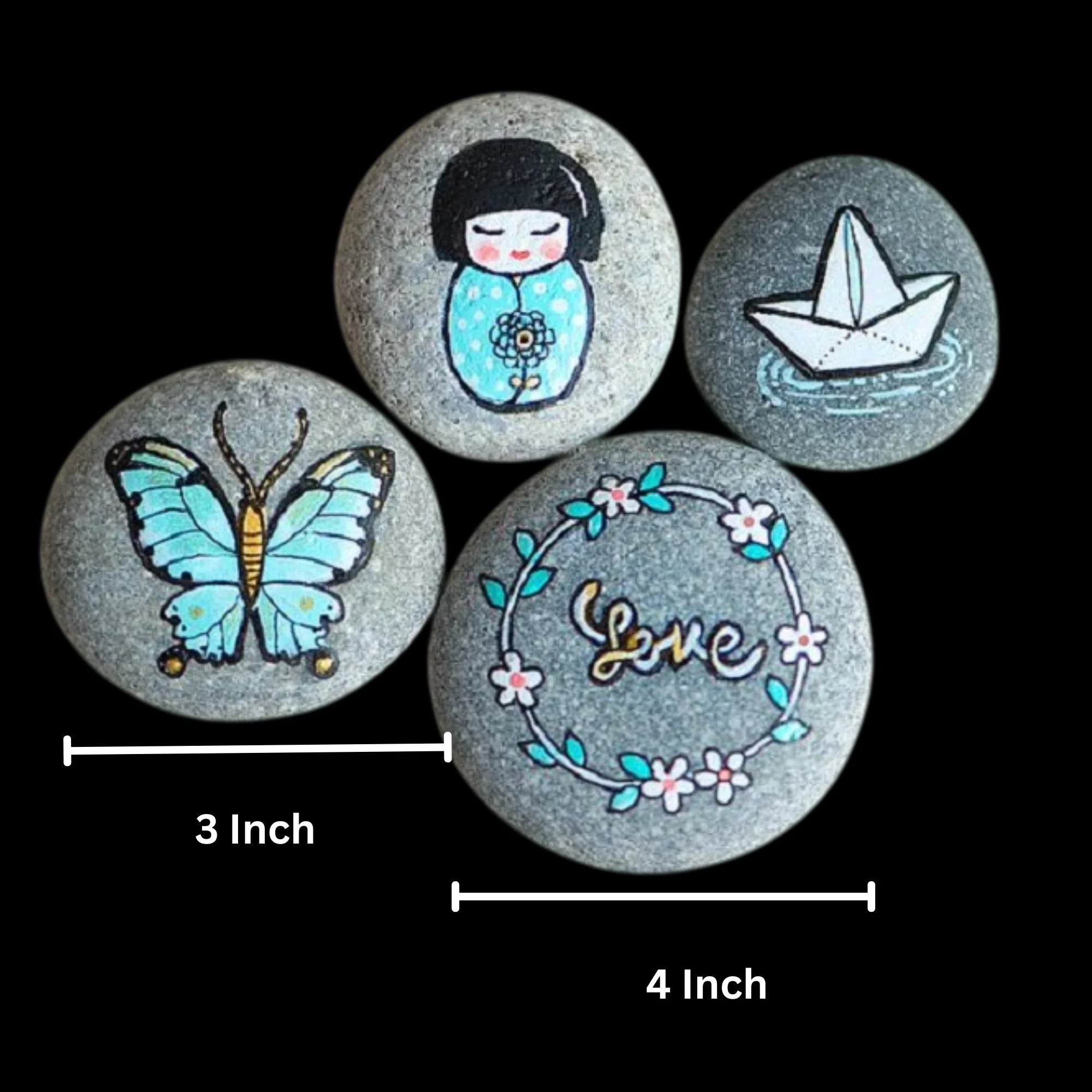 Beautiful Painting Stones Showpiece