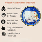 Hand-Painted Pichwai Divine Cow & Calf Wall Plate White Speckles Stars