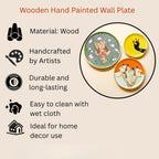 Hand Painted Pichwai Wooden Wall Plate Set