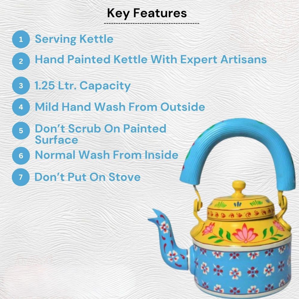 Hand Painted Aluminium Single Kettle Secondary image