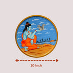 Hand Painted Wooden Round Plates Wall Shree Ram Design