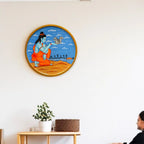 Hand Painted Wooden Round Plates Wall Shree Ram Design
