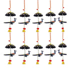 Peocock Hanging Jhoomer Dream Catcher Set of 10 pcs - Multicolour