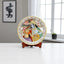 Marble Round Radha Krishan Plate With Wood Stand