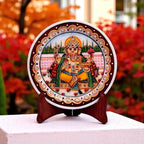 Marble Round Ganesh Plate With Stand