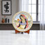 Marble Round Ragini With Ring Plate With Wood Stand