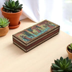 Wooden Jewellery Box With Gemstone Painting 10x4 inch
