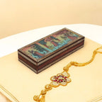 Wooden Jewellery Box With Gemstone Painting 10x4 inch