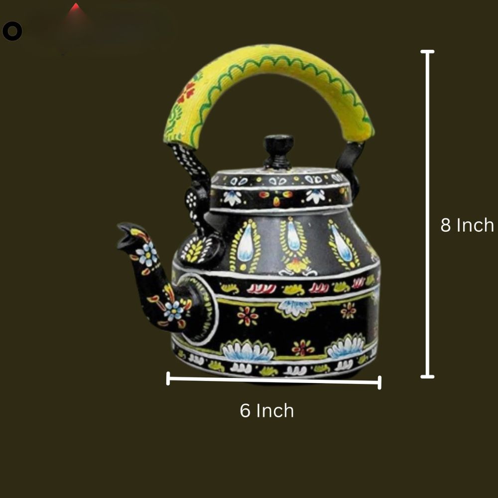Aluminum Painted Tea Kettle Figurine Decorative