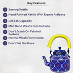 Wooden Kettle Tea Cart With 6 Glasses Set