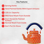Aluminum Painted Tea Kettle Figurine Decorative