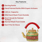 Aluminum Painted Tea Kettle Figurine Decorative