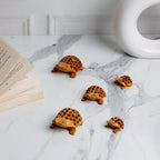 Wooden Frog Jali Antique Showpiece Set Of 5 Pcs