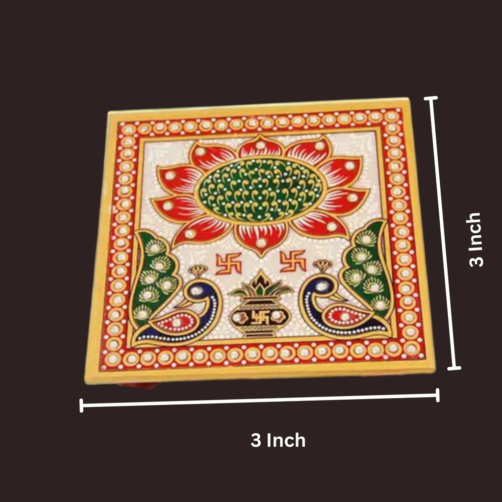 Marble Chowki With Square Design set of five pc