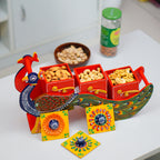 Hand Painted Peocock Design Dry Fruit Box - Multicolour