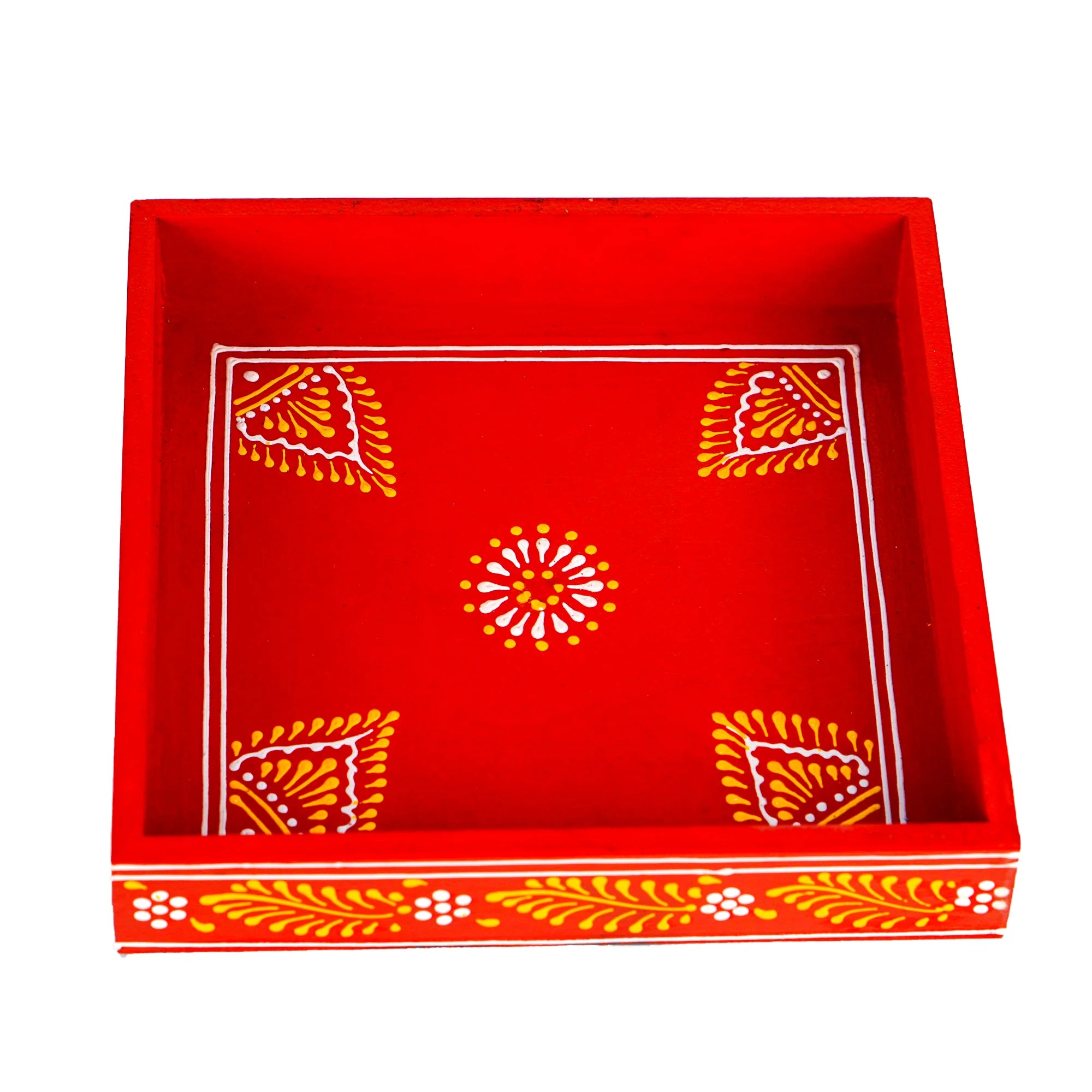 Revolving Dryfruit Art Decorative Serving Tray - Multicolour