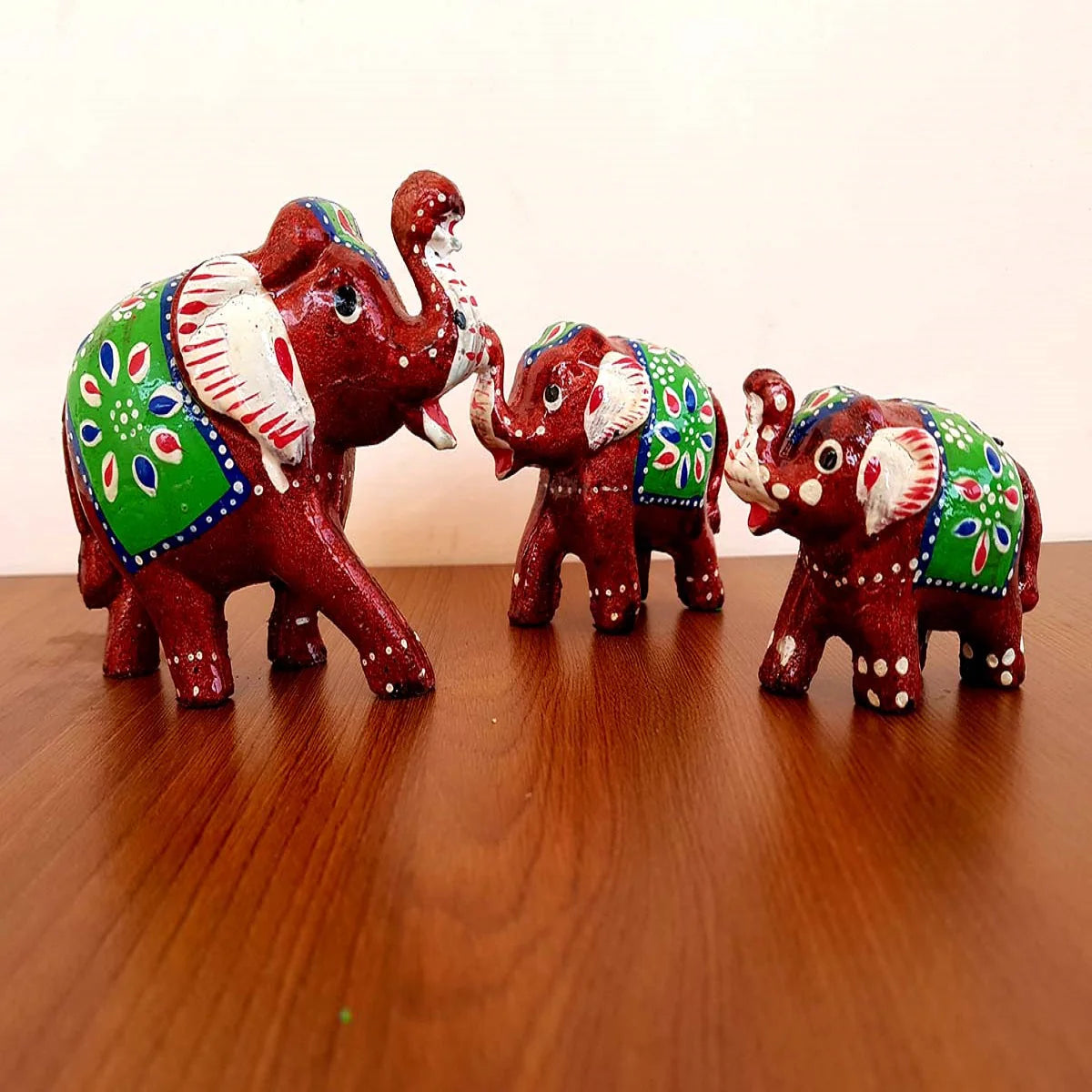 Elephant Fiber Showpiece Set of 3 Pcs