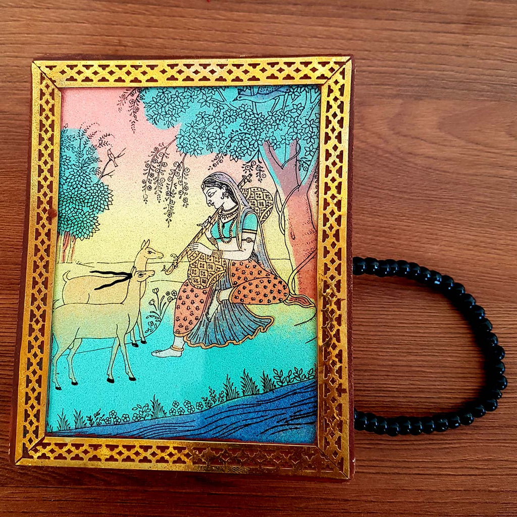 Wooden Painted Jewellery Box 4x5 Inch