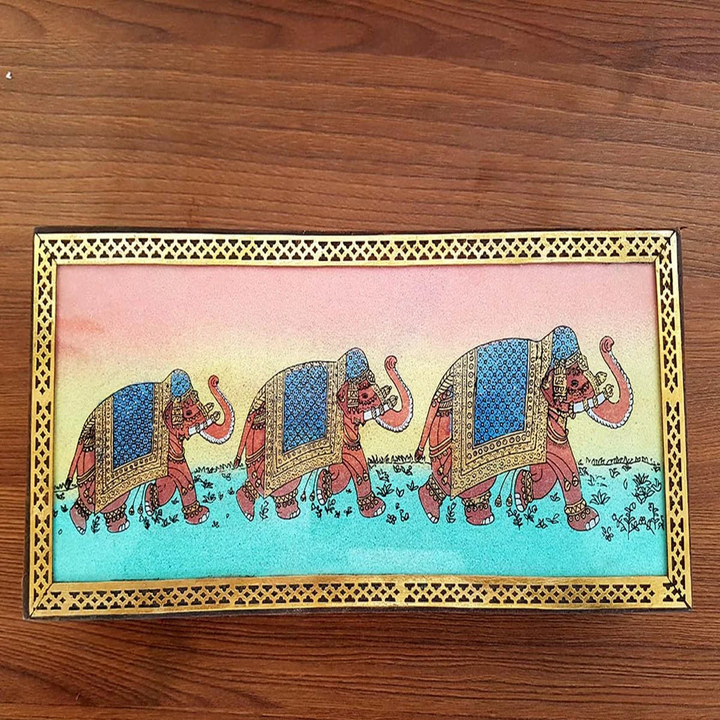 Wooden Painted Jewellery Box 10x8 Inch