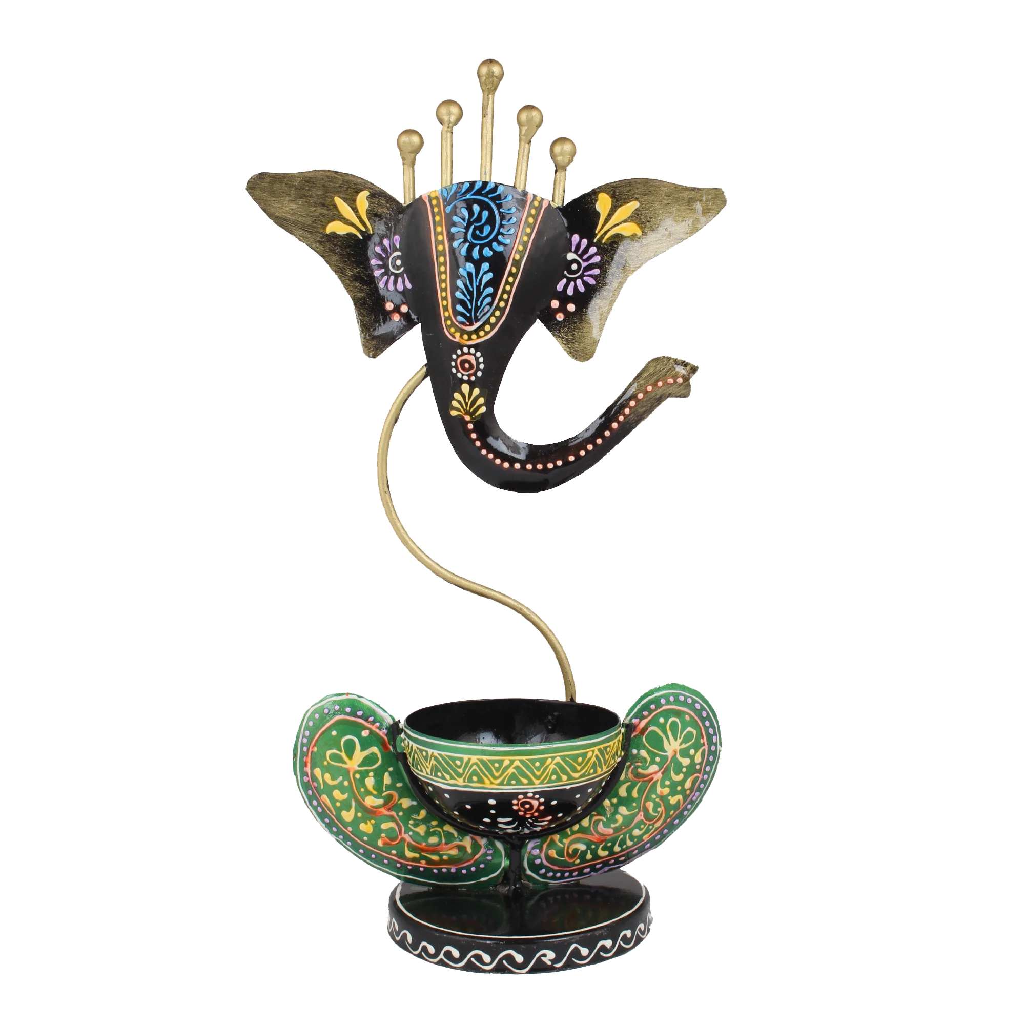 Ganesha Tea Light And Stand Showpiece 12 Inch