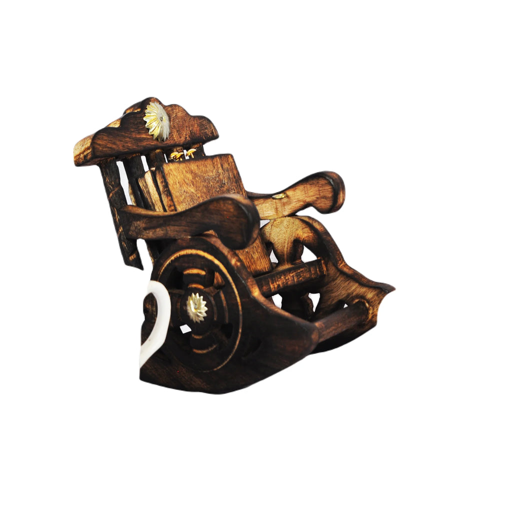 Wooden Chair Tea Coffee Coaster Stand - Set Of 6 Plates