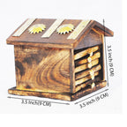 Wooden Beautiful Hut Design Tea Coffee Coaster Set Of 6