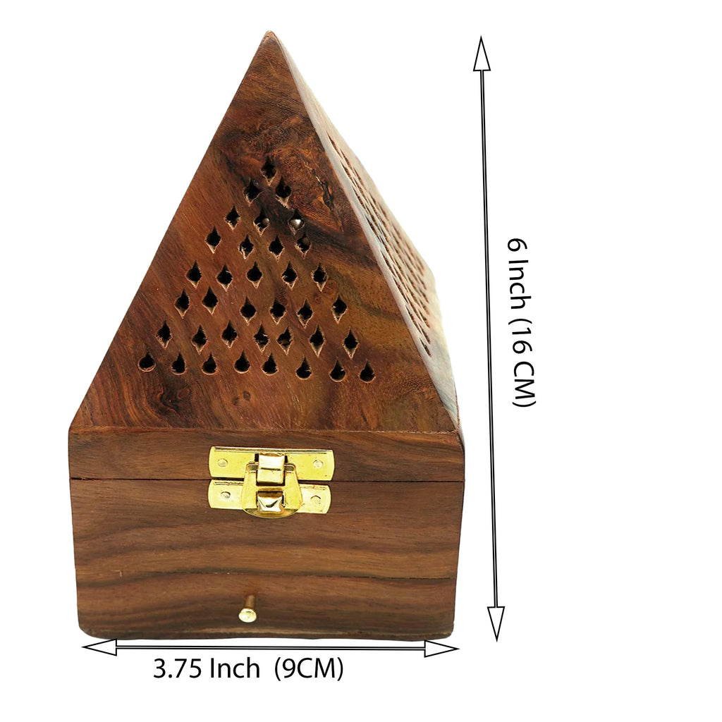 Wooden Dhoop Dani Stand / Lobandan Small Shape Box set of 2 Pc