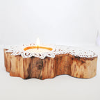 Wooden Hand block Shankh Shape Diya 2 pc