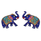 Metal Elephant Statue Showpiece Pair - 2 Inch