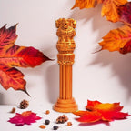 Wooden Antique Ashoka Stambh Pillar Showpiece In Bronze