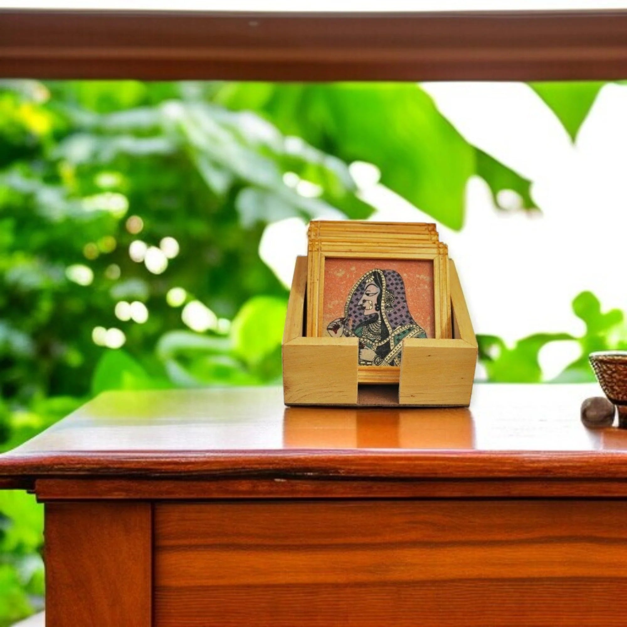 Wooden One Coaster For Tea Cups Coffee - 4 Plates Main image