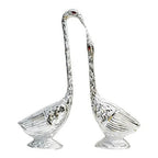 Beautiful Metal Pair Kissing Duck Showpiece - Set of 2