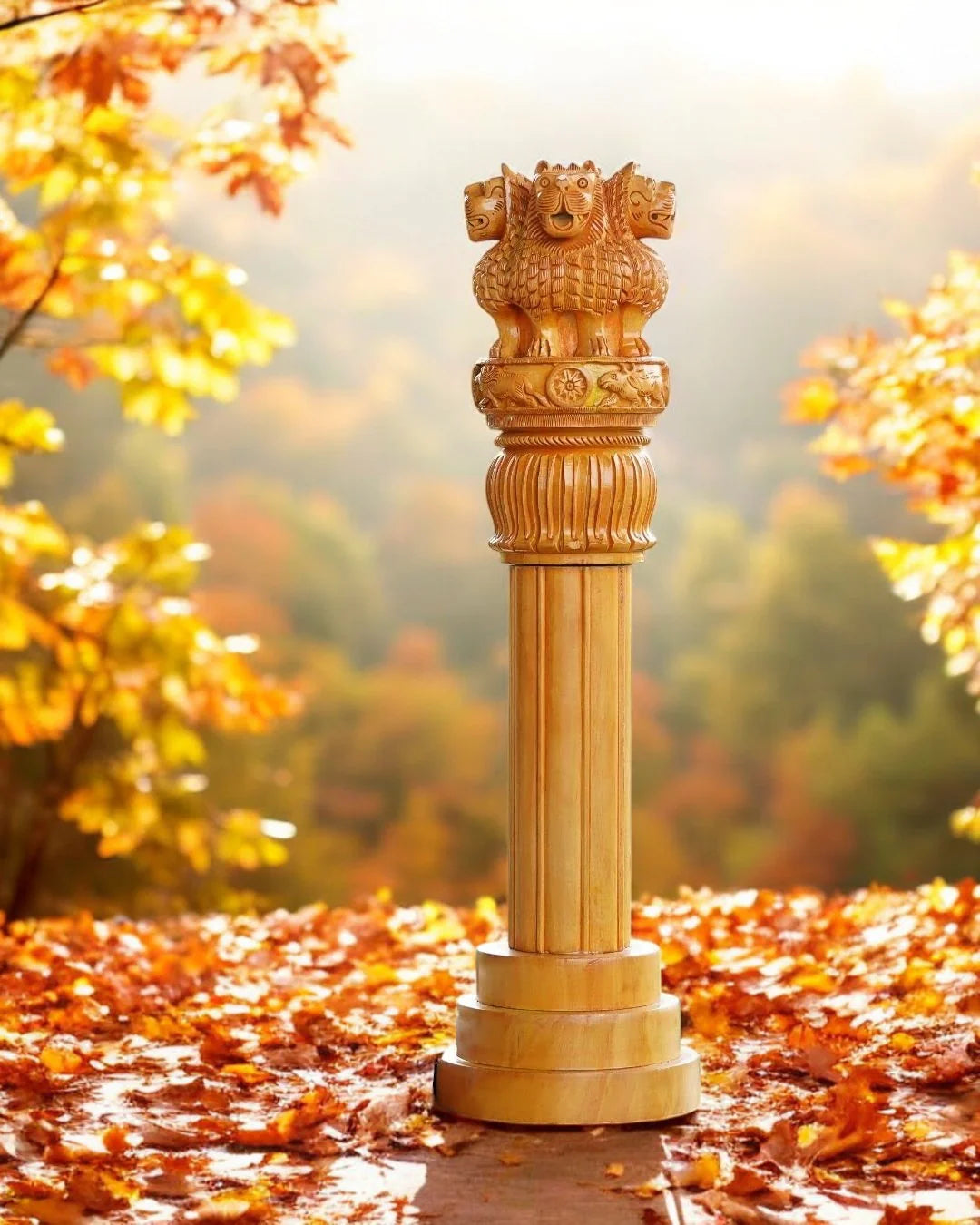 Wooden Antique Ashoka Stambh Pillar Showpiece Main image