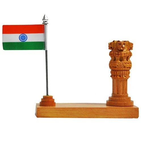 Wooden Ashoka Pillar And National Flag Beautiful set of 50 pc Secondary image