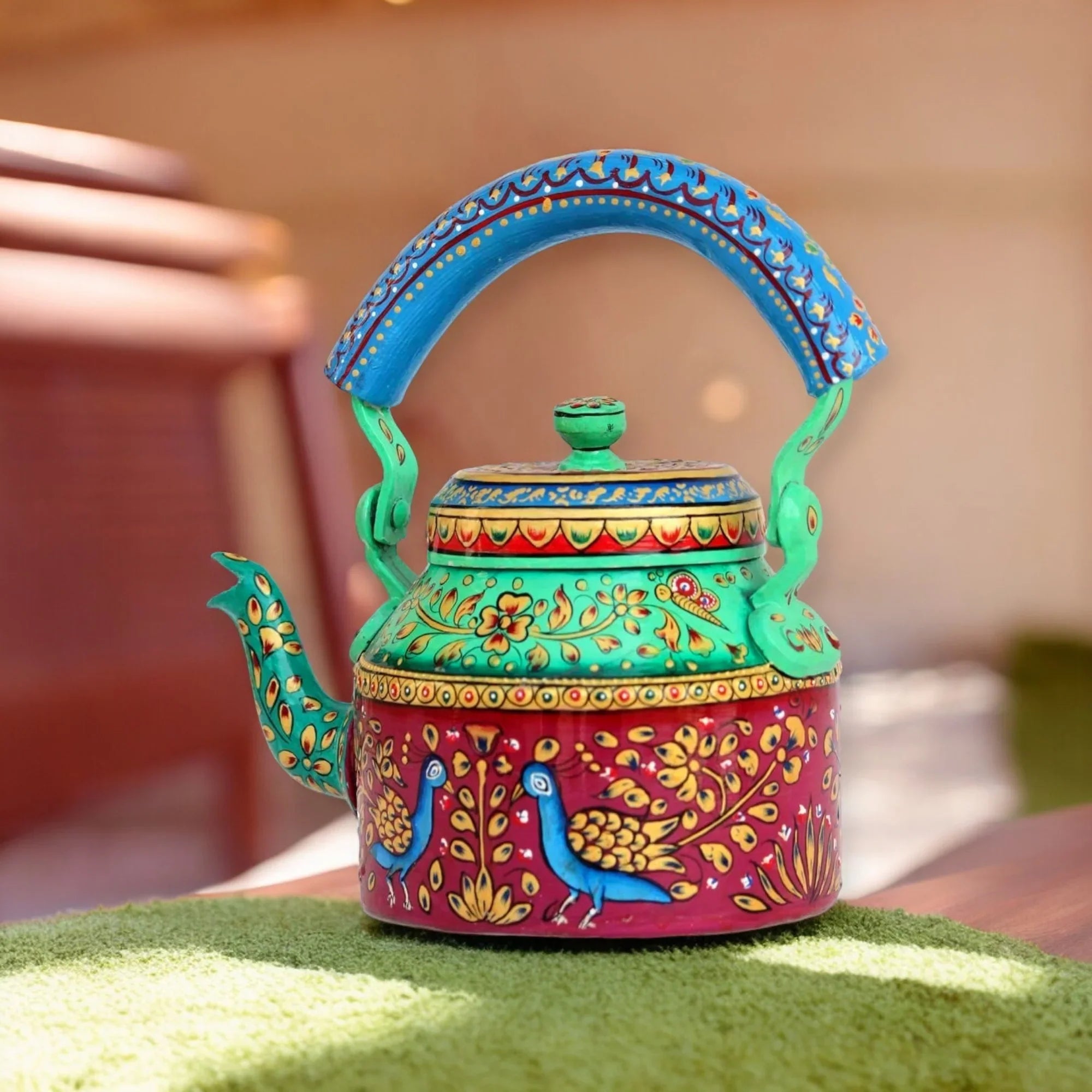 Aluminum Painted Tea Kettle Figurine Decorative Main image