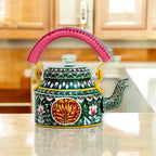 Aluminum Painted Tea Kettle Figurine Decorative
