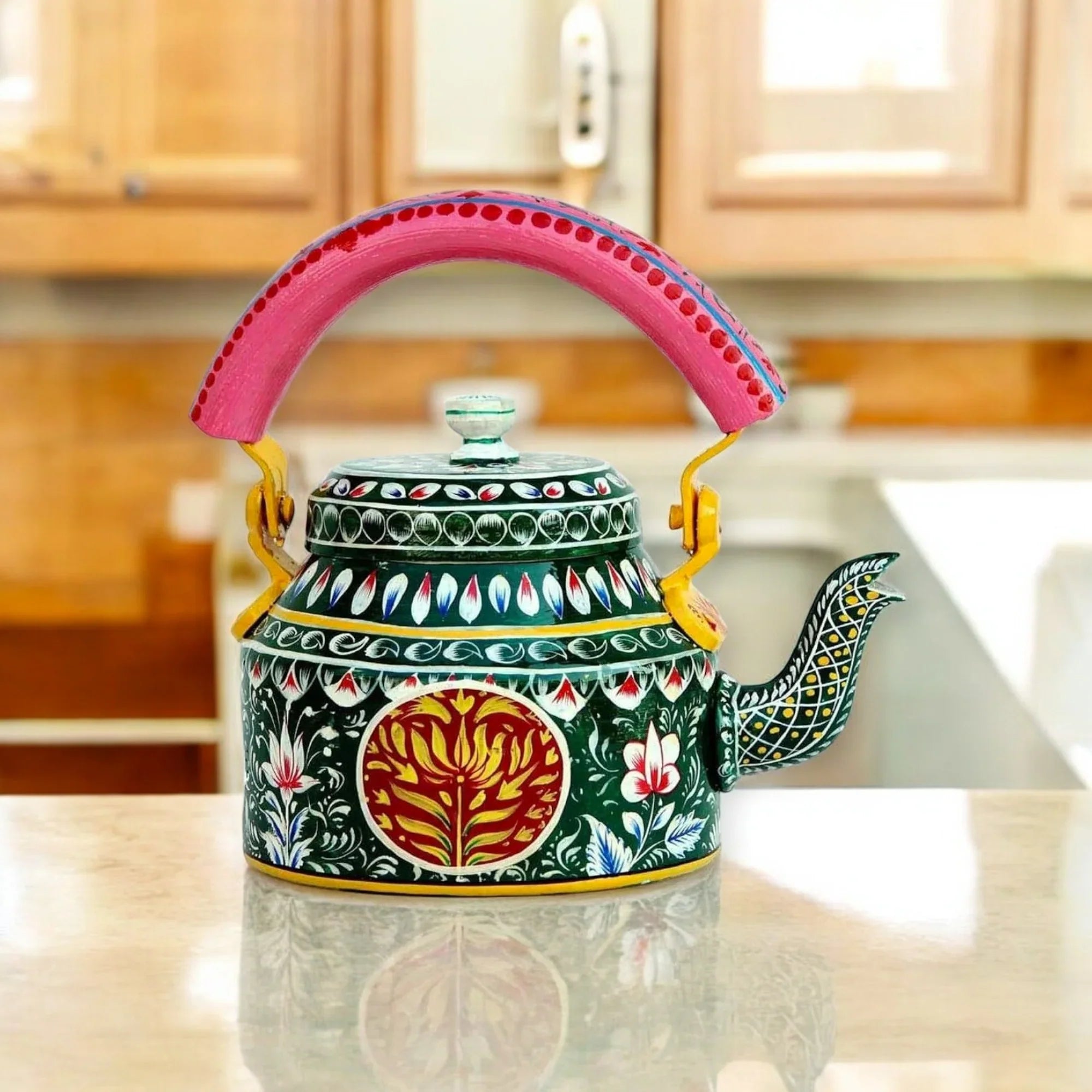 Aluminum Painted Tea Kettle Figurine Decorative Main image