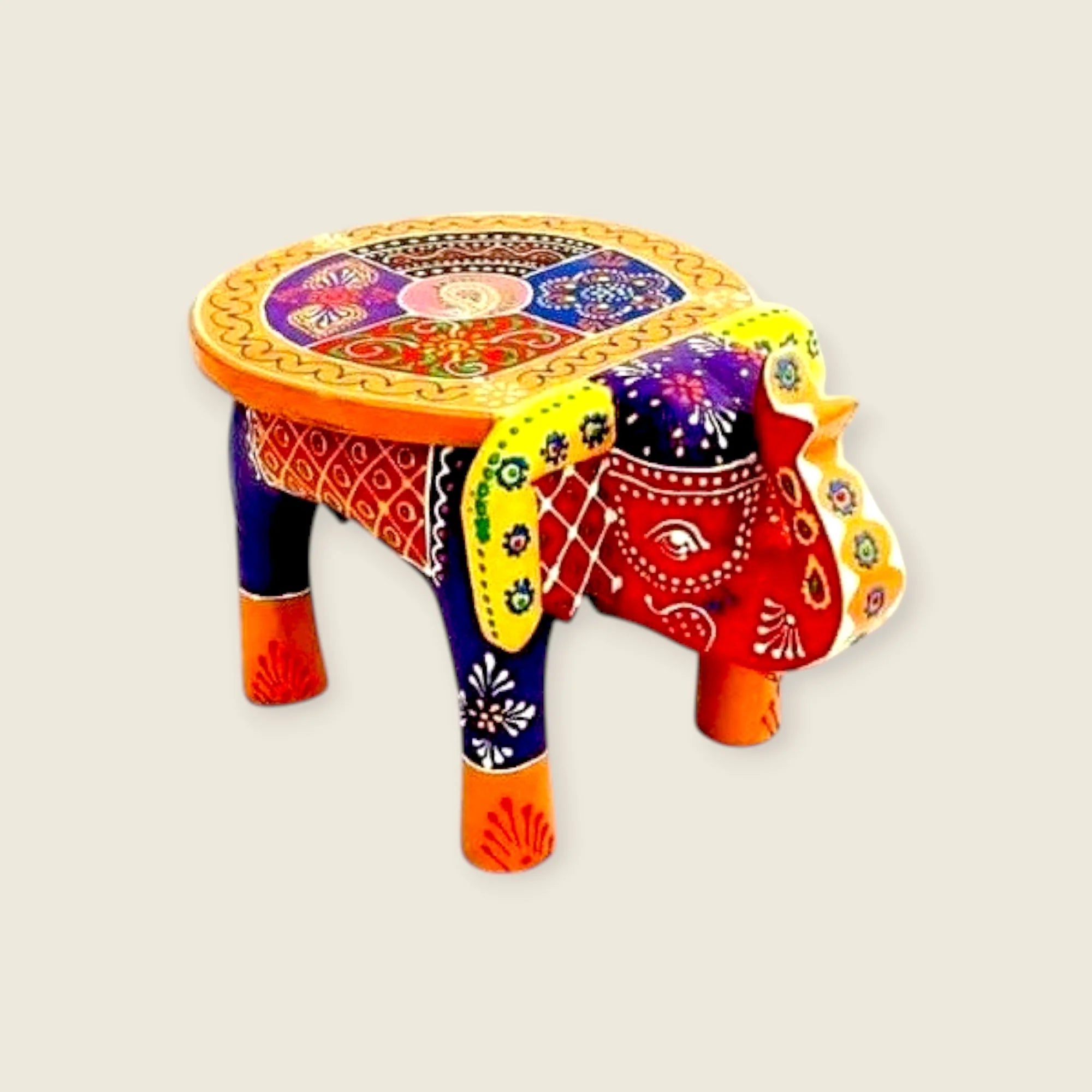Wooden Elephant Stool Side Table For Gifts Secondary image