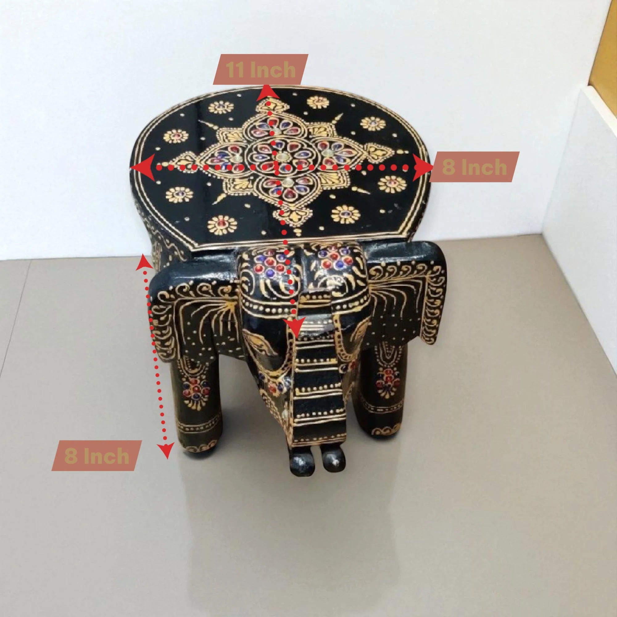 Wooden Elephant Stool Side Table For Gifts Secondary image