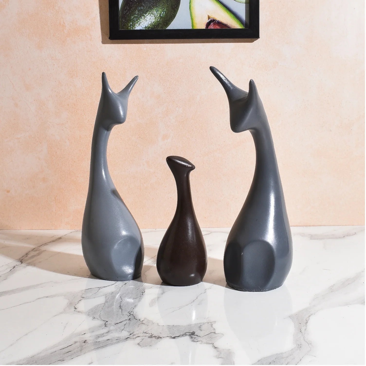 Polyresin Deer Statues Family Showpicec